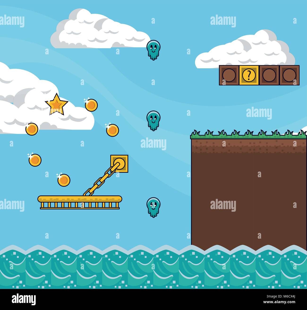 Pixelated game scenery Stock Vector Image & Art - Alamy