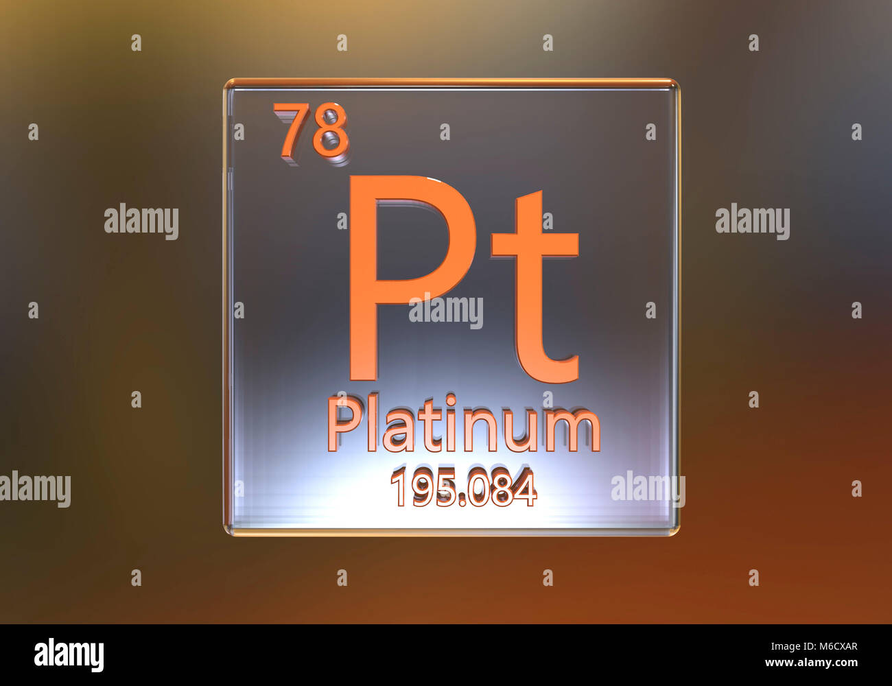 Platinum element of the periodic table, computer illustration. Stock Photo