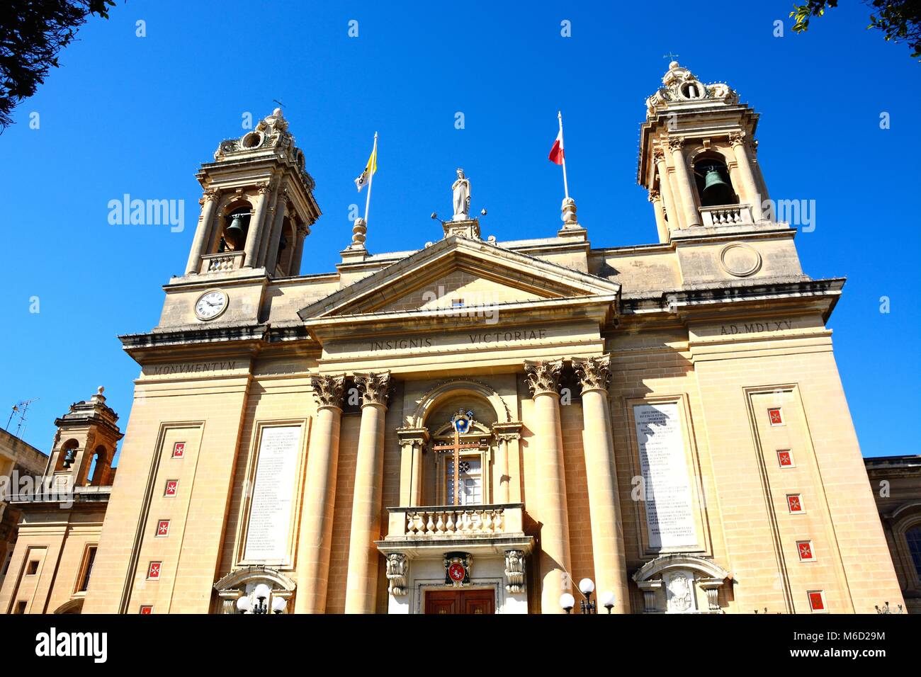 Front view of the Marina Bambina Basilica, Senglea, Malta, Europe. Stock Photo