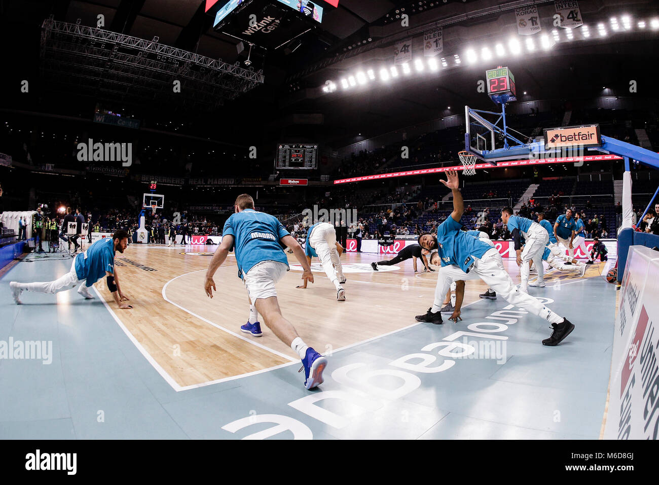 Chasson Randle (Real Madrid Baloncesto) Pre-match warm-up Euroleague match between Real Madrid Baloncesto vs Fenerbahce at the WiZink Center stadium in Madrid, Spain, March 2, 2018 . Credit: Gtres Información más Comuniación on line, S.L./Alamy Live News Stock Photo