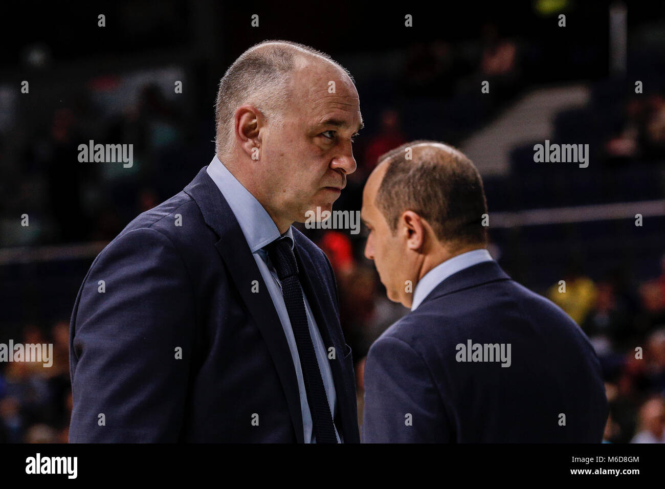 Pablo Laso Coach of Real Madrid Baloncesto Euroleague match between Real Madrid Baloncesto vs Fenerbahce at the WiZink Center stadium in Madrid, Spain, March 2, 2018 . Credit: Gtres Información más Comuniación on line, S.L./Alamy Live News Stock Photo