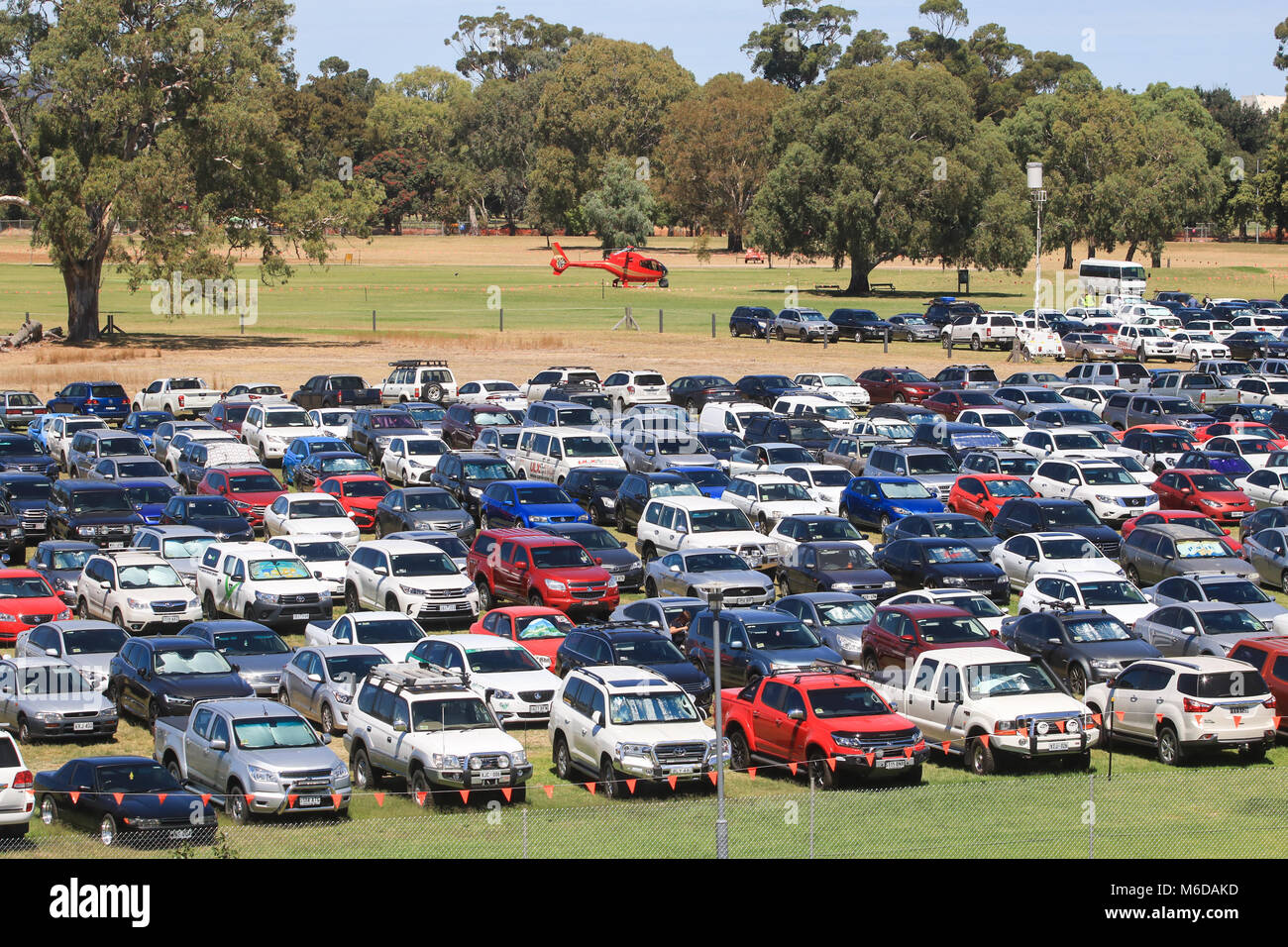 Adelaide Australia 3rd  March 2018. A Car Park packed with cars belonging to visitors on day three of the  Adelaide 500 motorsport event Credit: amer ghazzal/Alamy Live News Stock Photo