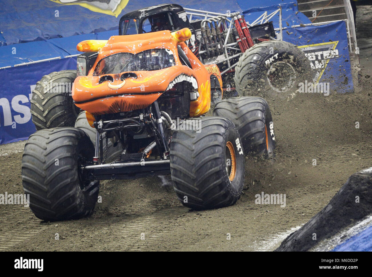 Vancouver, Canada. 2nd Mar, 2018. A monster truck competes on race