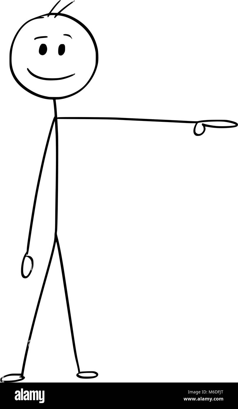 Cartoon of Businessman Pointing Left Stock Vector