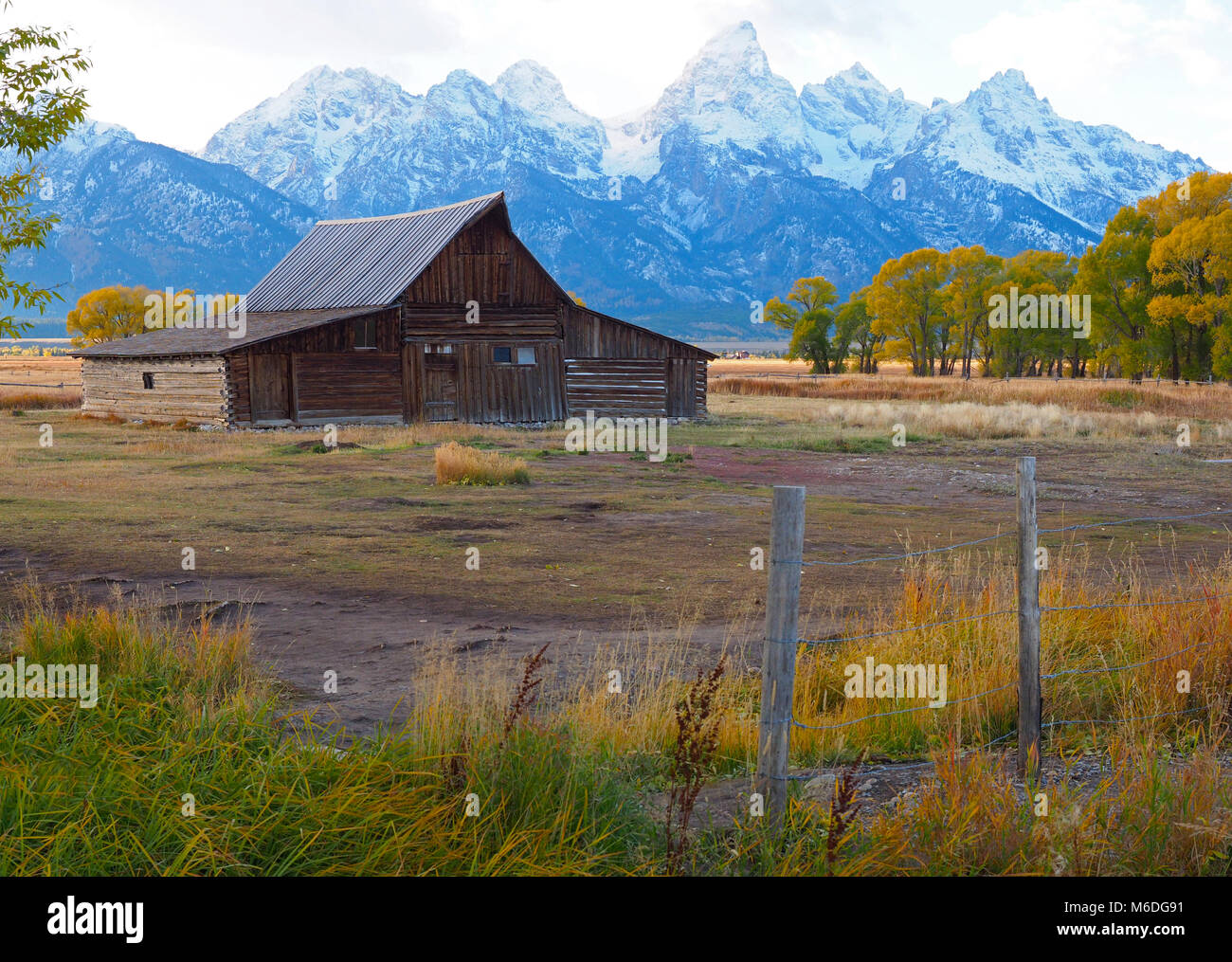 Mouton Barn, Mormon Row, Grand Teton National Park Stock Photo