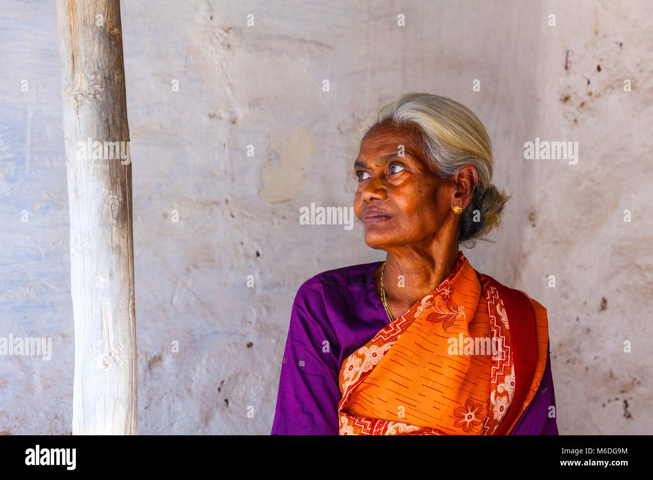 Old proud woman in Athoor village, Tamil Nadu, India Stock Photo - Alamy