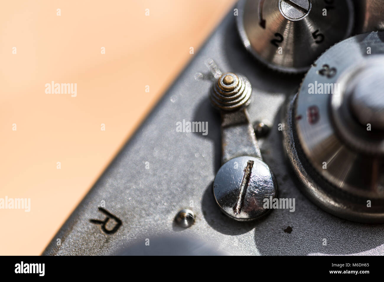 Photographic camera details macro close up Stock Photo
