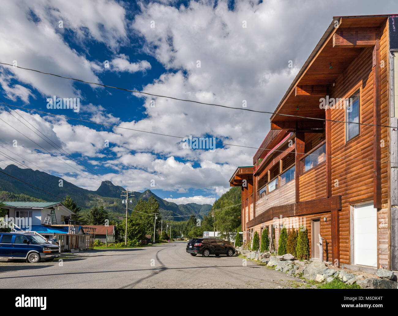 Buildings at Maquinna Avenue in village of Zeballos, North Vancouver