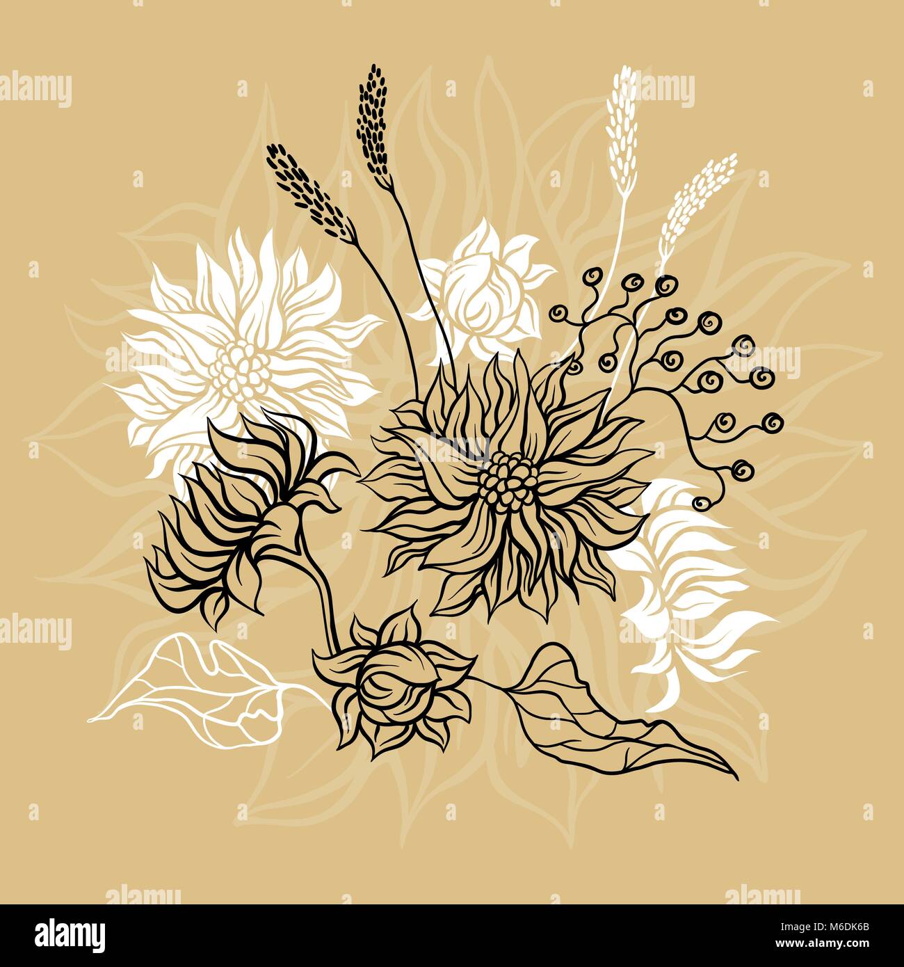 Vintage card with flowers Stock Vector Image & Art - Alamy