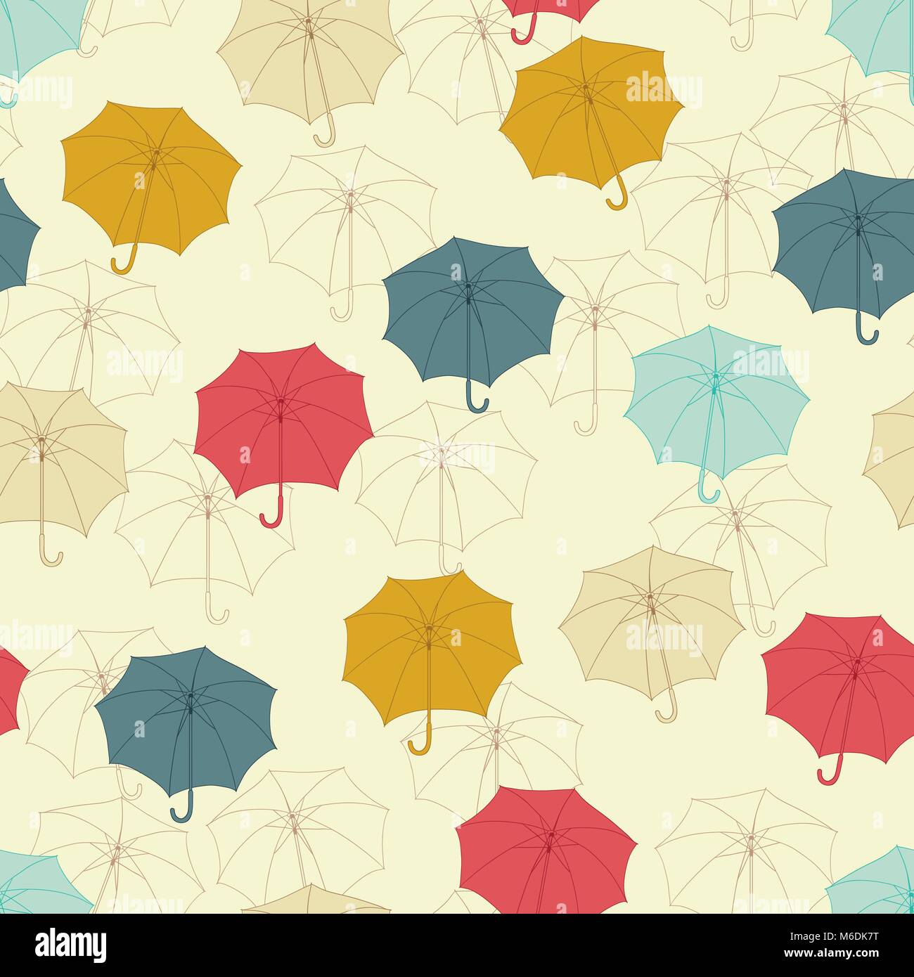 Seamless pattern with cute umbrellas. Vector illustration Stock Vector ...