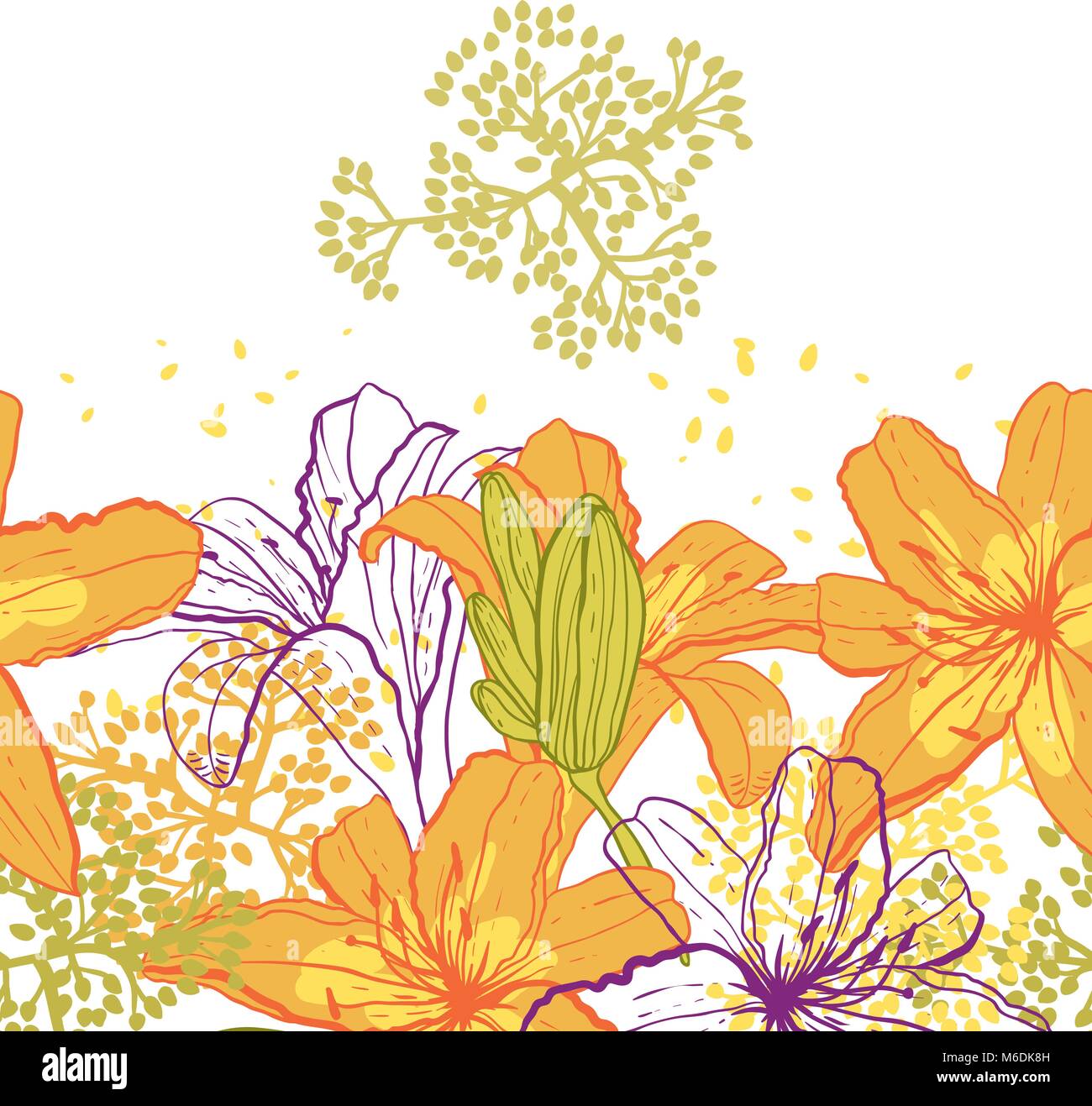 Beautiful seamless pattern with lilies Stock Vector Image & Art - Alamy