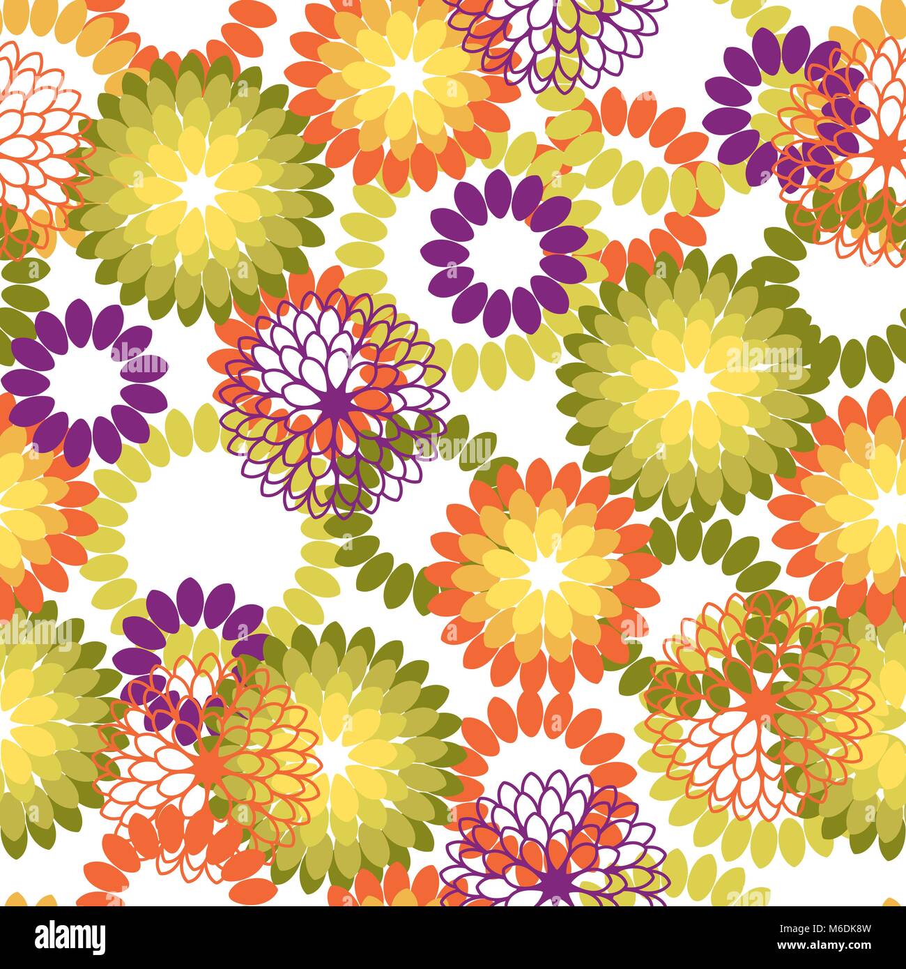 Seamless pattern with abstract flowers. Vector illustration Stock ...