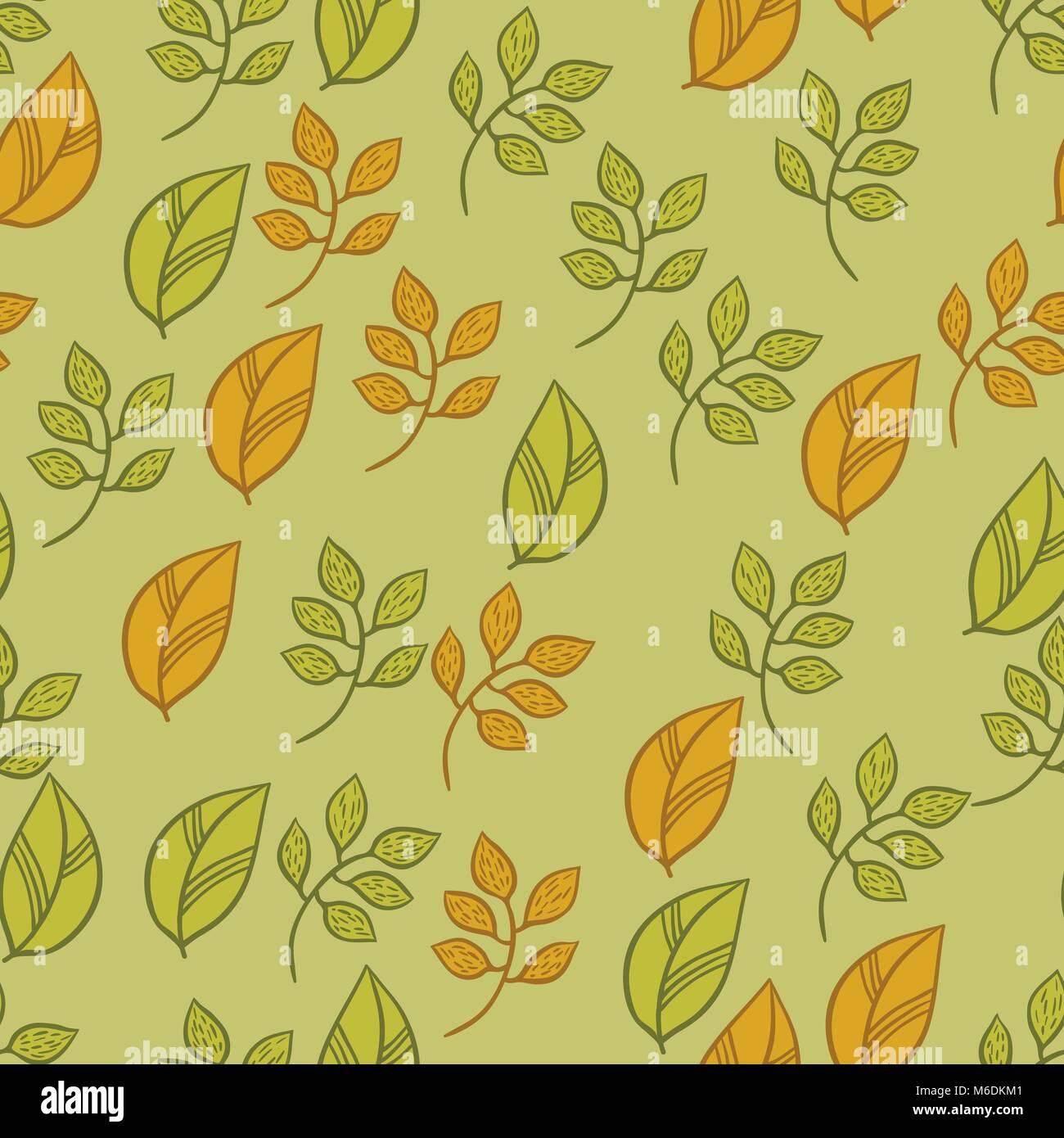 Fall Drawing Texture Vector seamless texture with fall hand drawn leaves Stock Vector Image ...