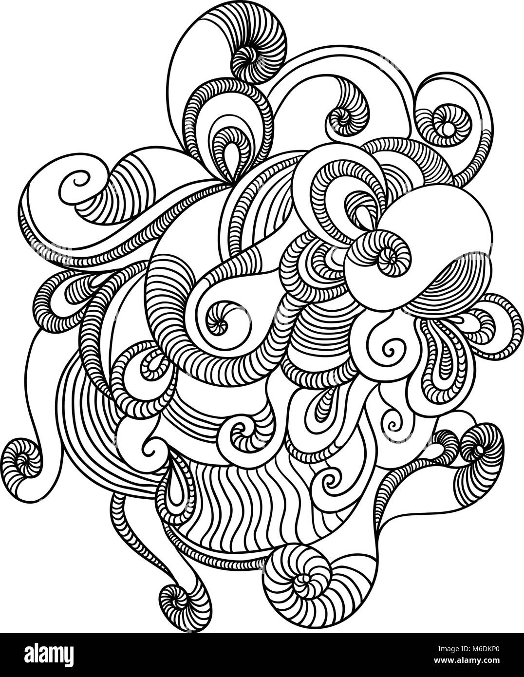 Abstract Waves Background. Vector Hand drawn illustration Stock Vector ...