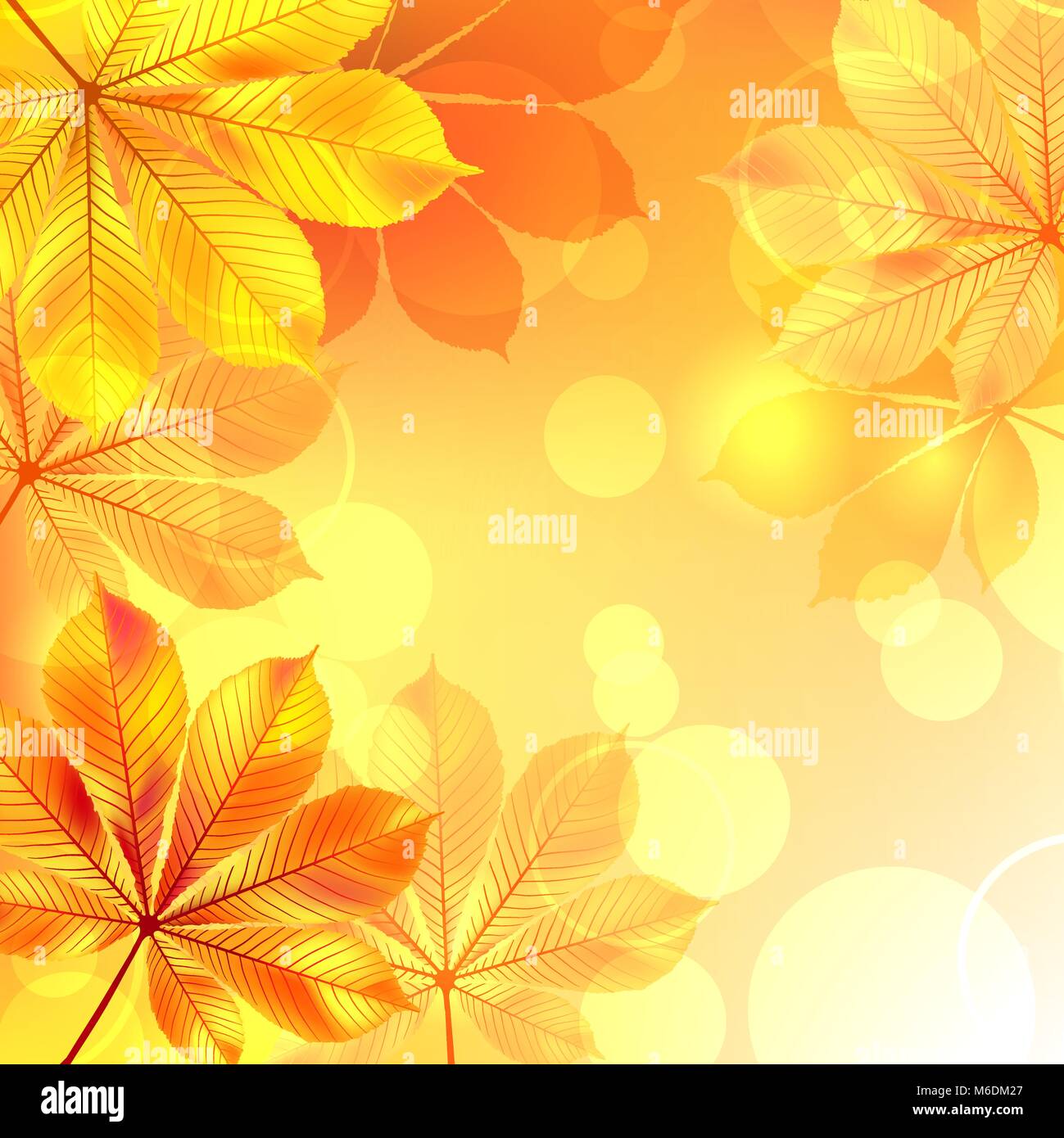 Autumn background with yellow leaves. Stock Vector