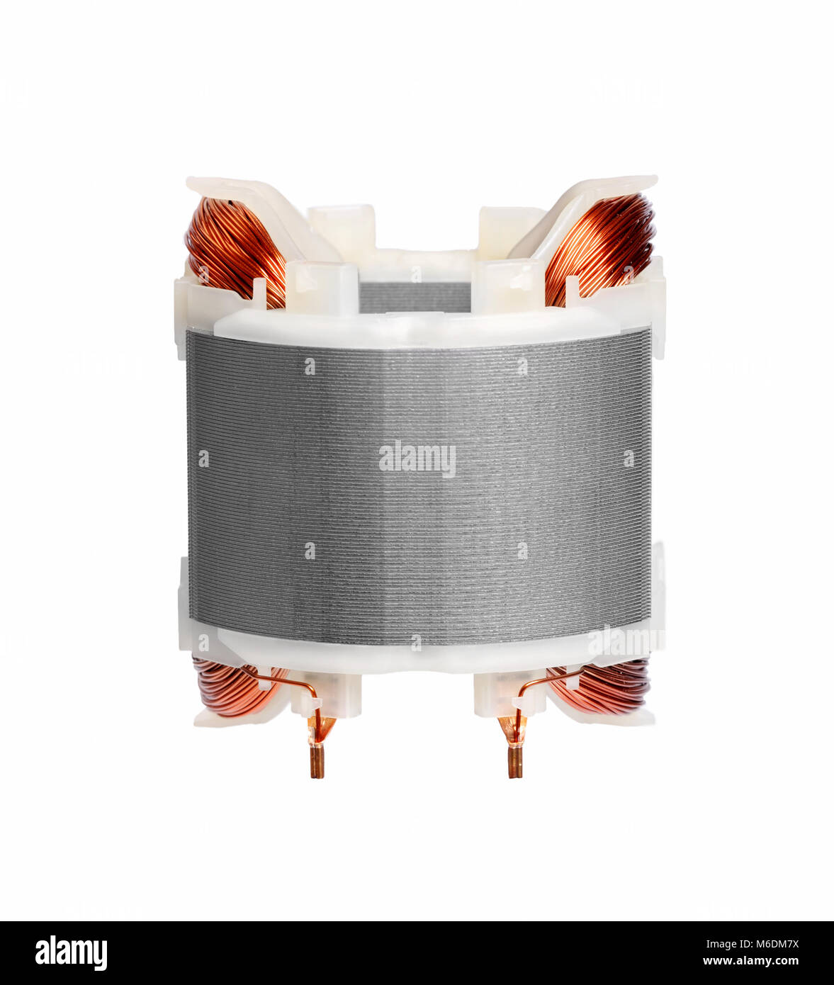 Copper wire in a motor, electric device for rotor. High resolution photo Stock Photo