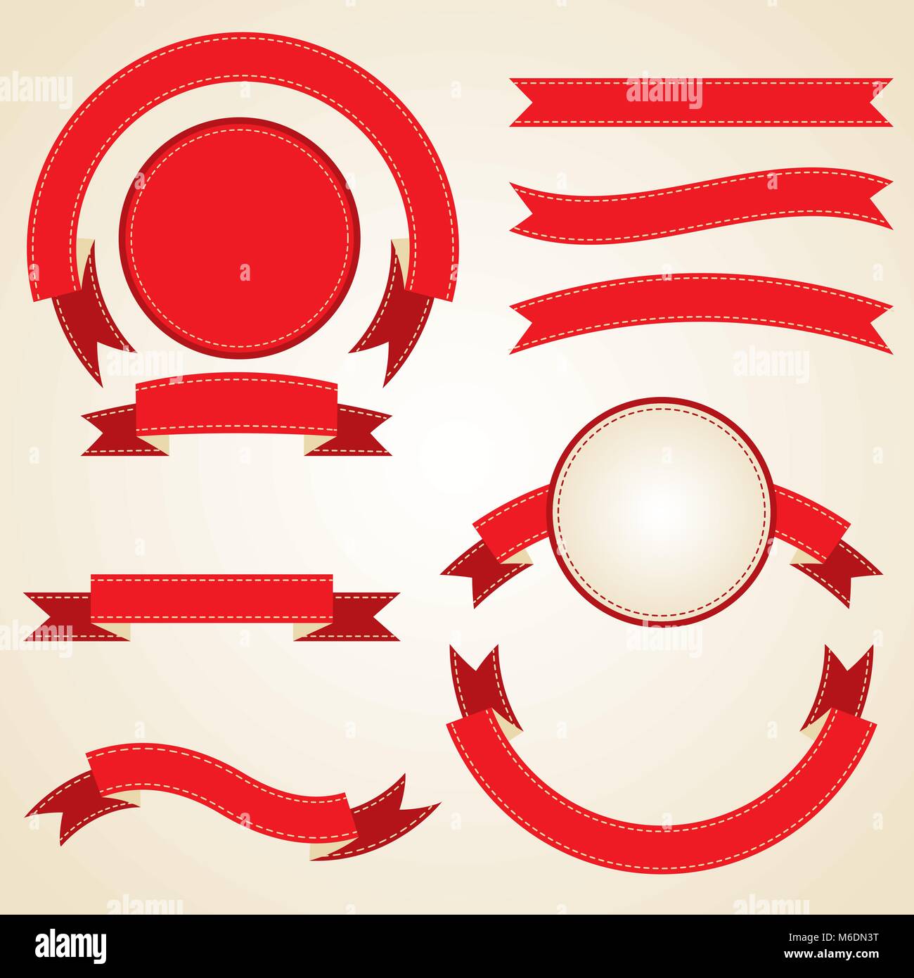 Set of curled red ribbons, vector illustration Stock Vector Image & Art ...