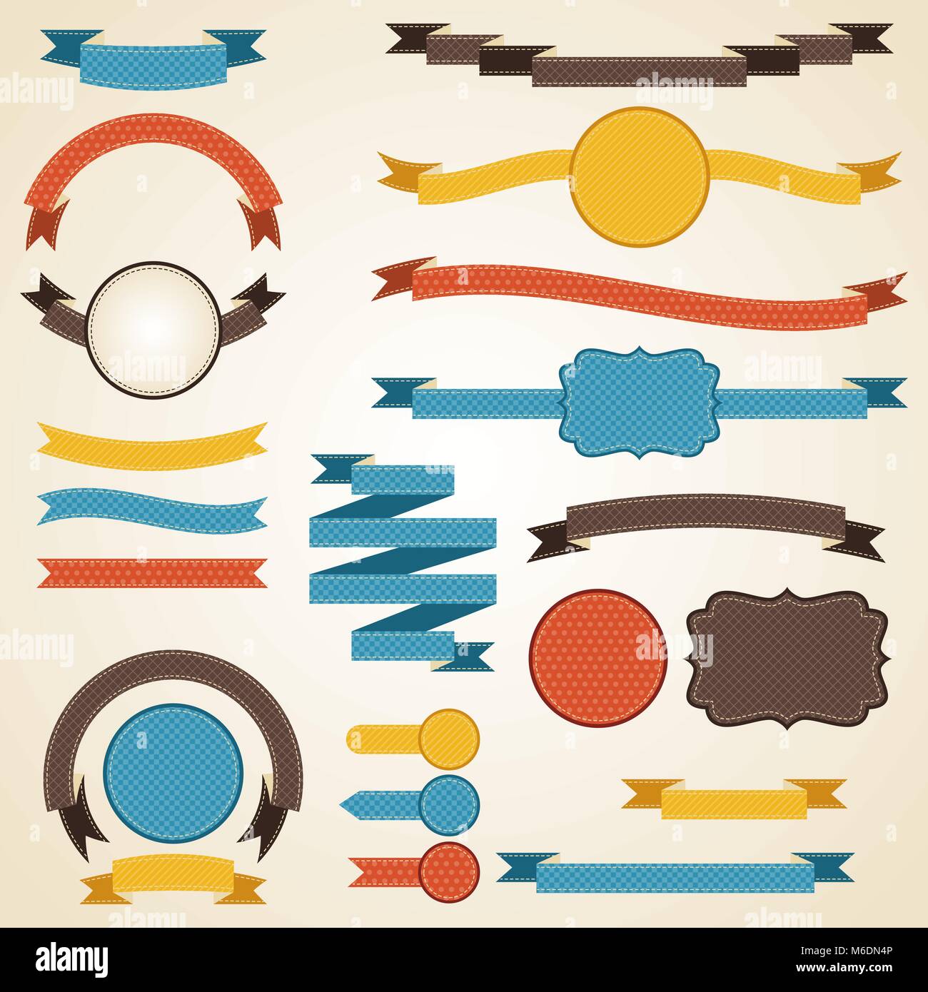 Set of retro ribbons and labels. Vector illustration Stock Vector Image ...