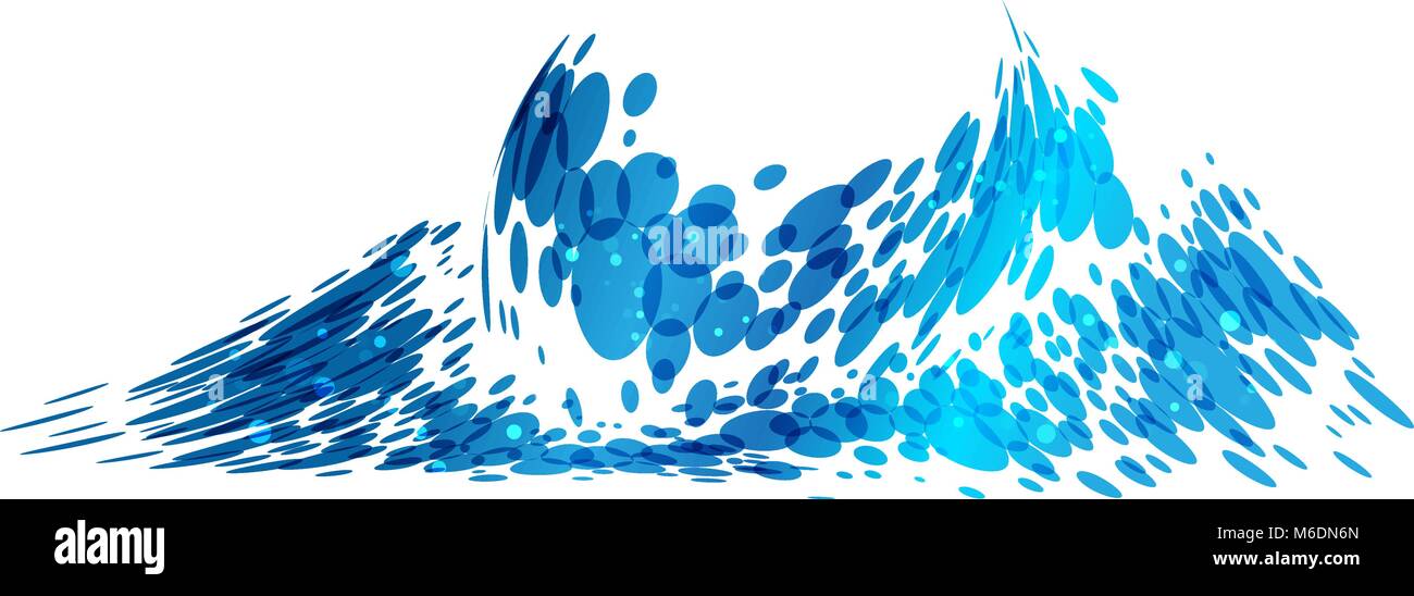 Wave splash isolated on white background, vector illustration Stock