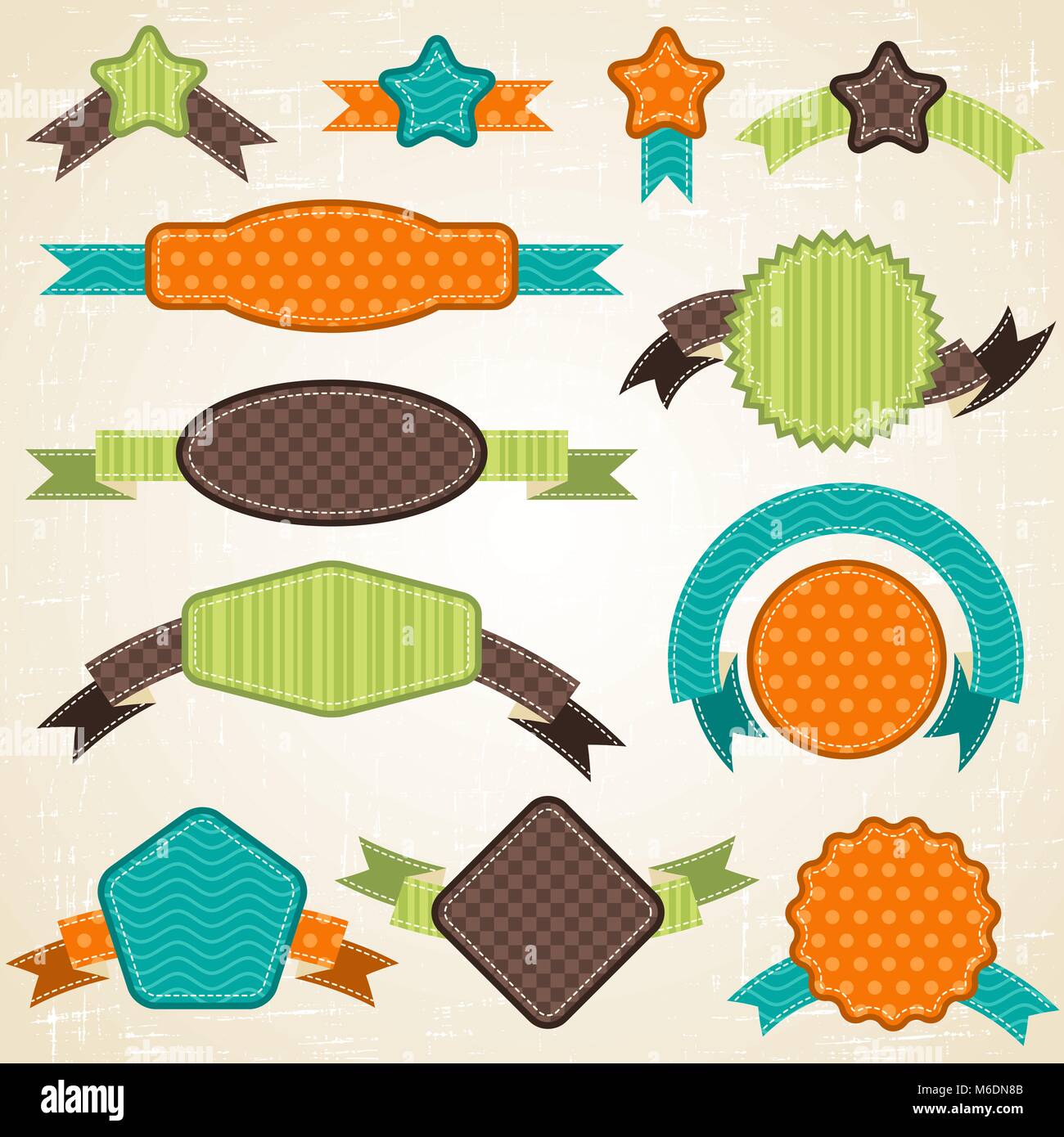 Set of retro ribbons and labels. Vector illustration Stock Vector Image ...