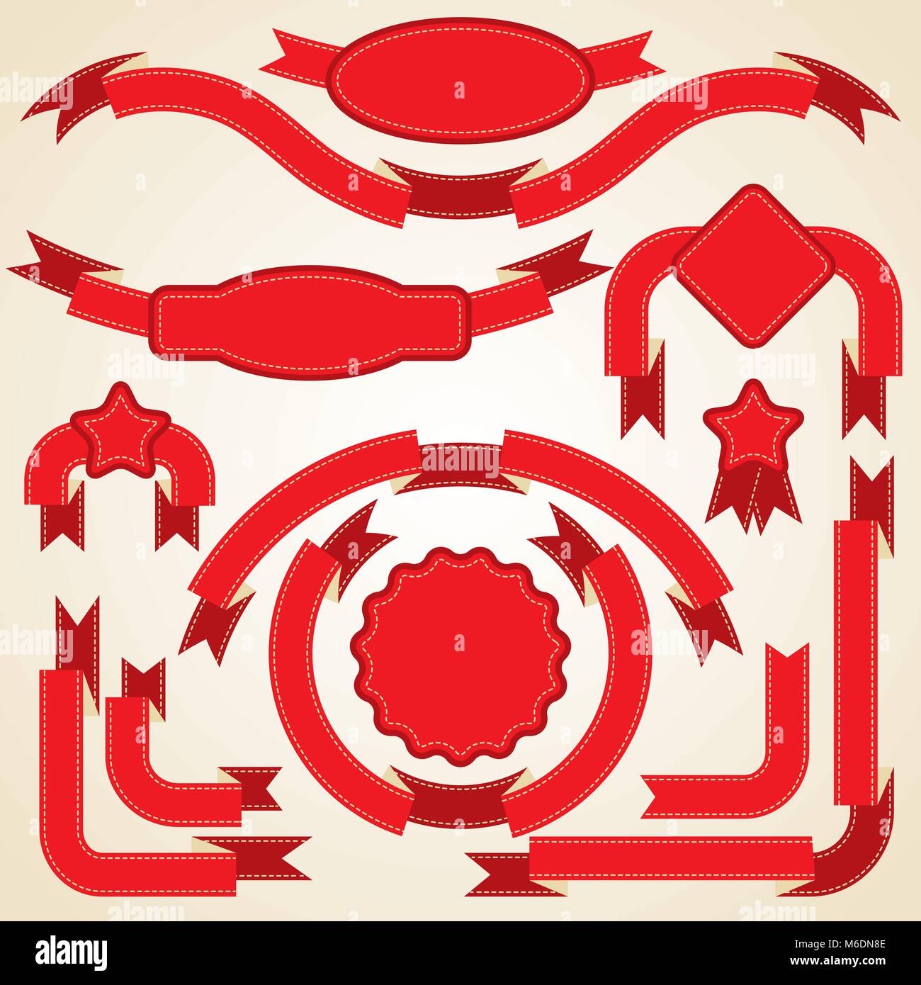 Red ribbons vector hi-res stock photography and images - Alamy