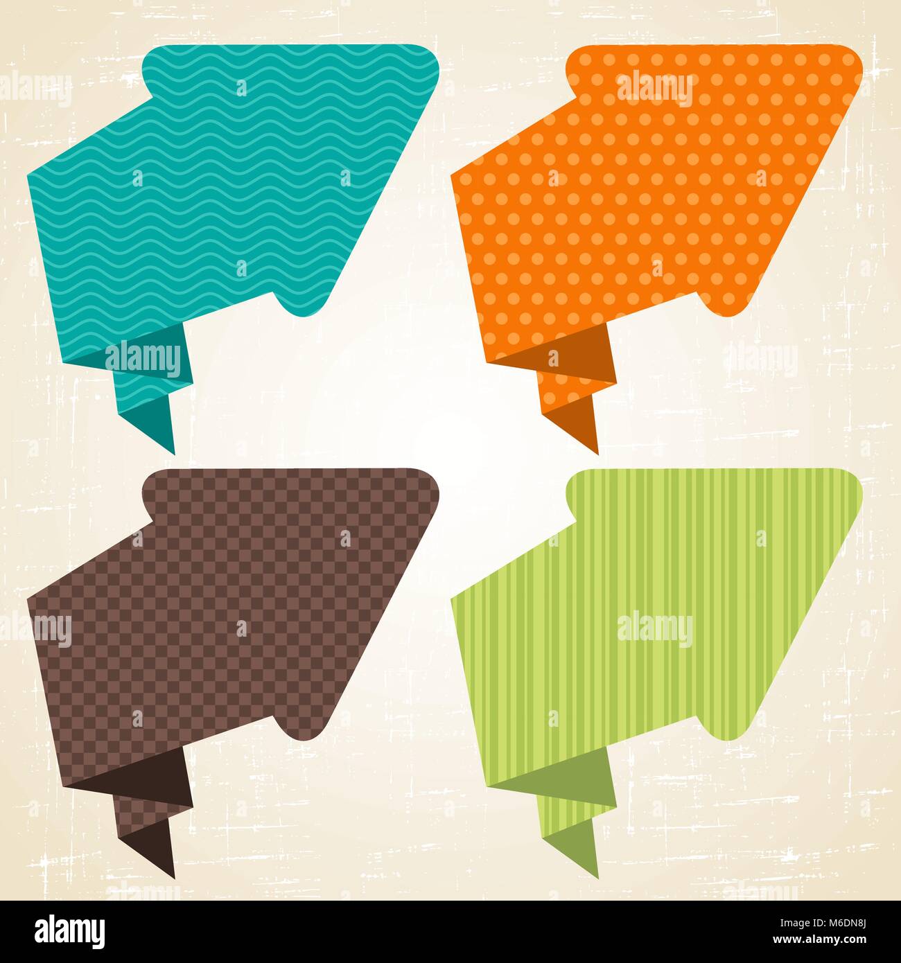 Vector origami background. Banner and speech bubbles Stock Vector Image ...