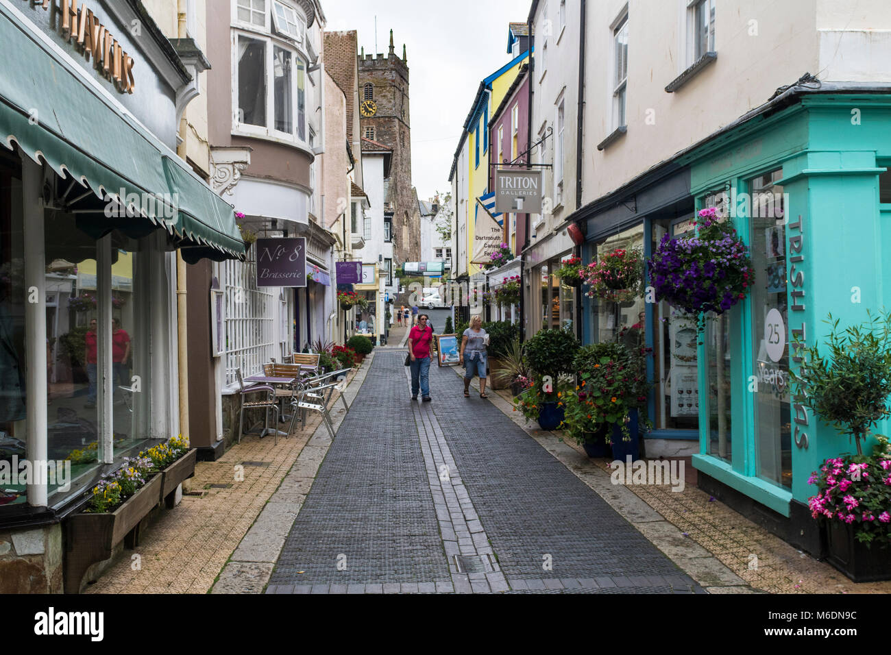 Colourful Dartmouth Street Scene Foss Street, Dartmouth, Devon