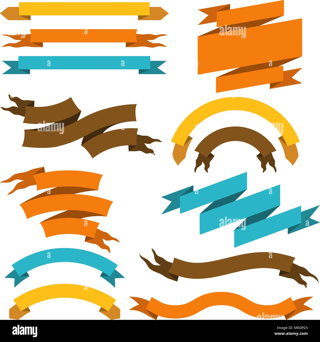 Set of retro ribbons and labels. Vector illustration Stock Vector Image ...