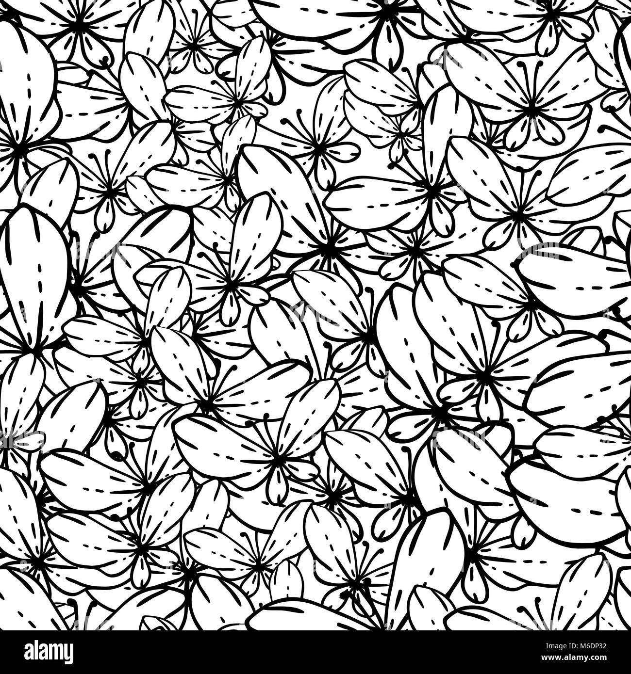 Seamless black and white vector pattern with butterflies Stock Vector ...