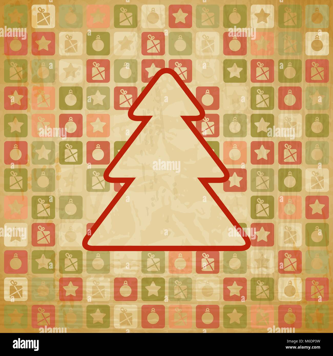 Vector vintage Christmas background in retro style Stock Vector Image ...