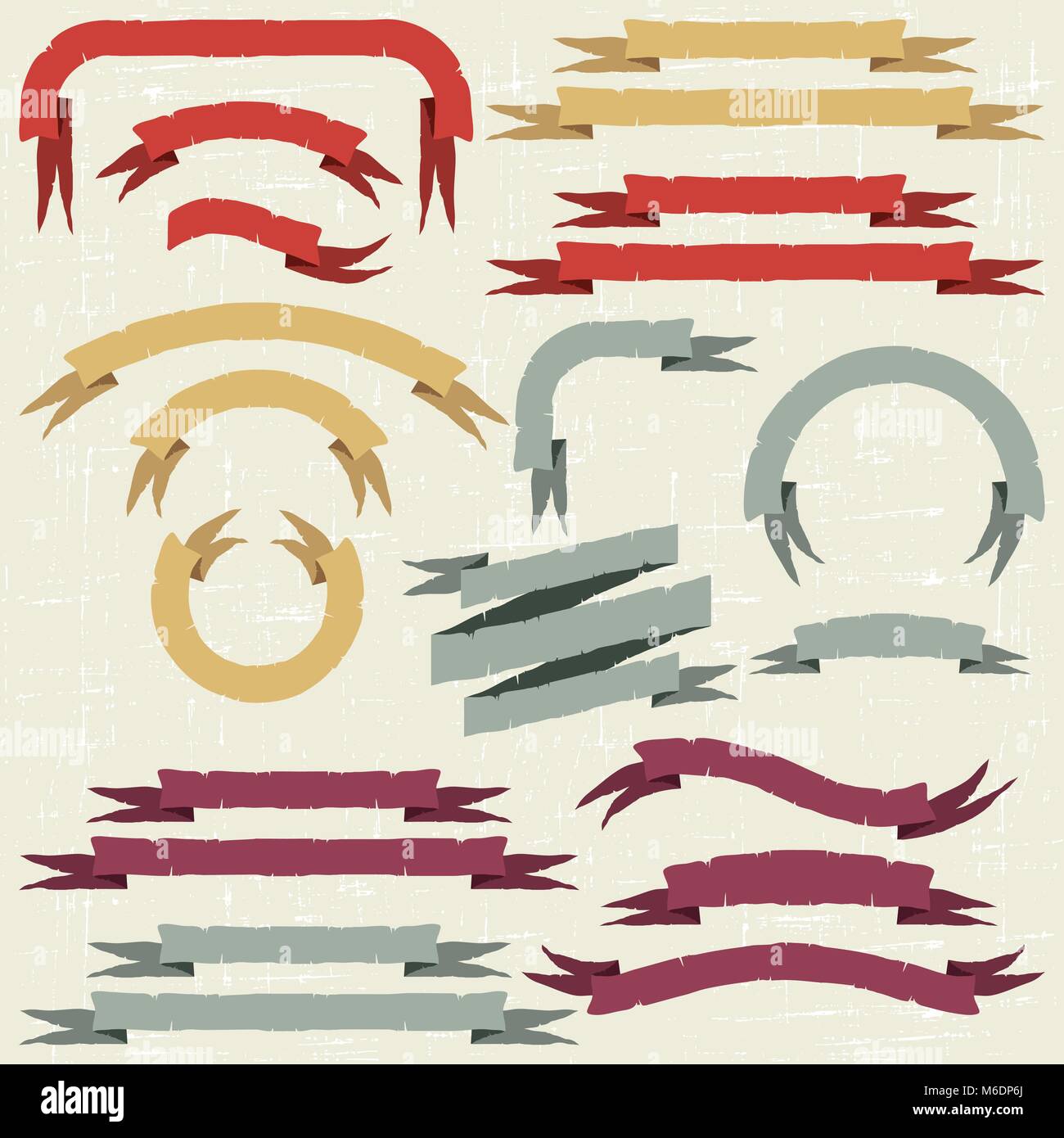 Set of retro ribbons and labels. Vector illustration Stock Vector Image ...