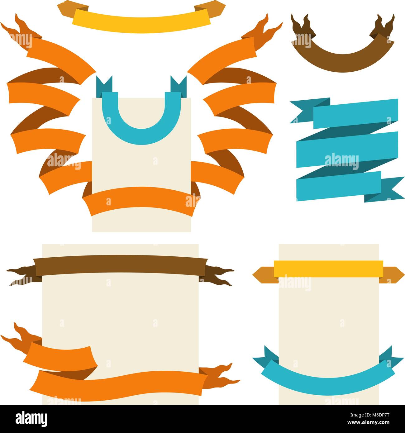 Set of retro ribbons and labels. Vector illustration Stock Vector Image ...
