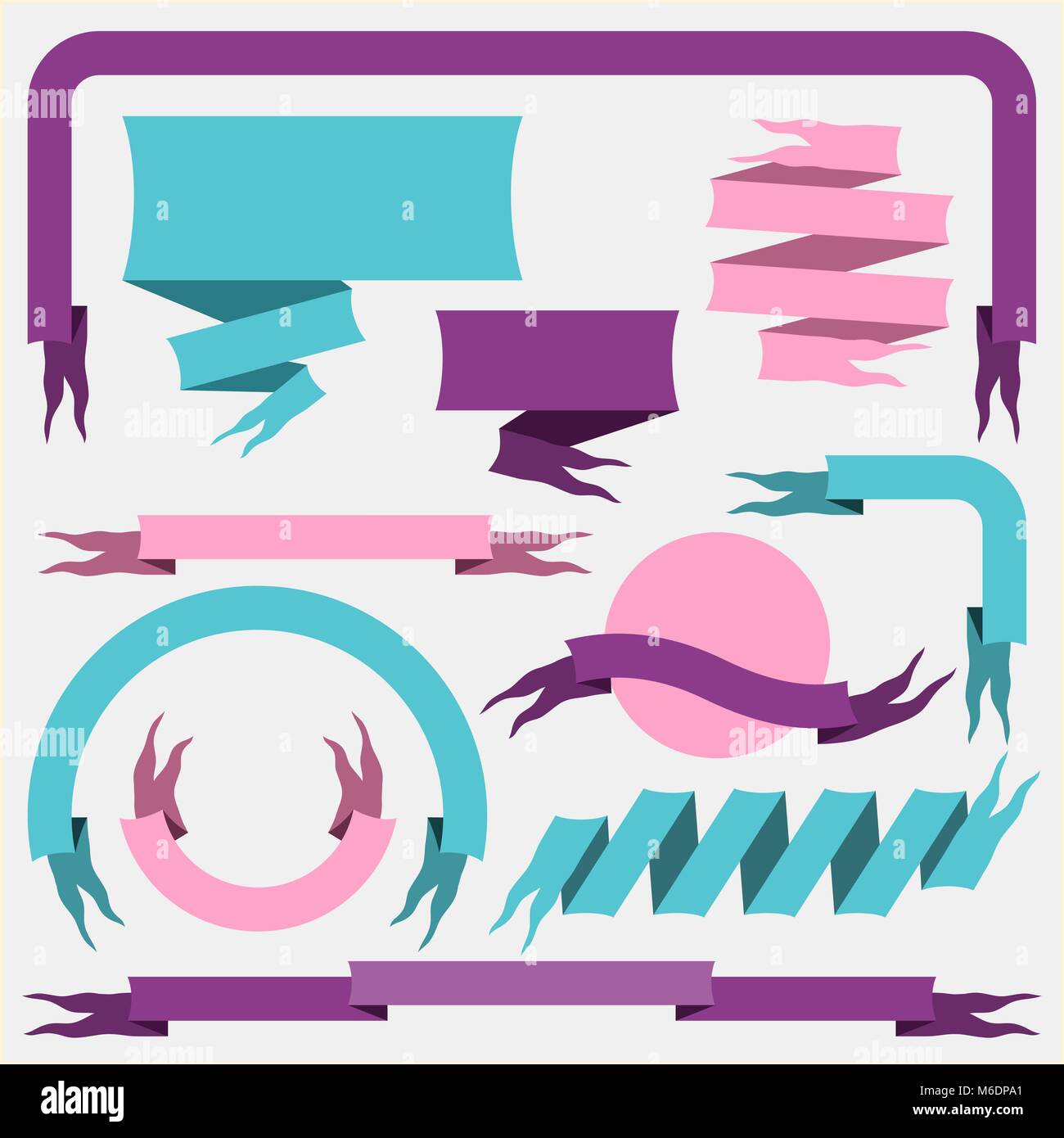Set of ribbons and banners. Vector illustration Stock Vector Image ...