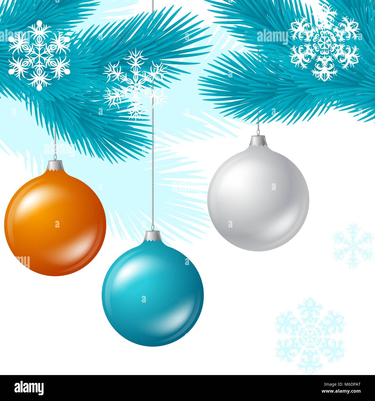 Merry Christmas vector background with glossy balls Stock Vector Image ...