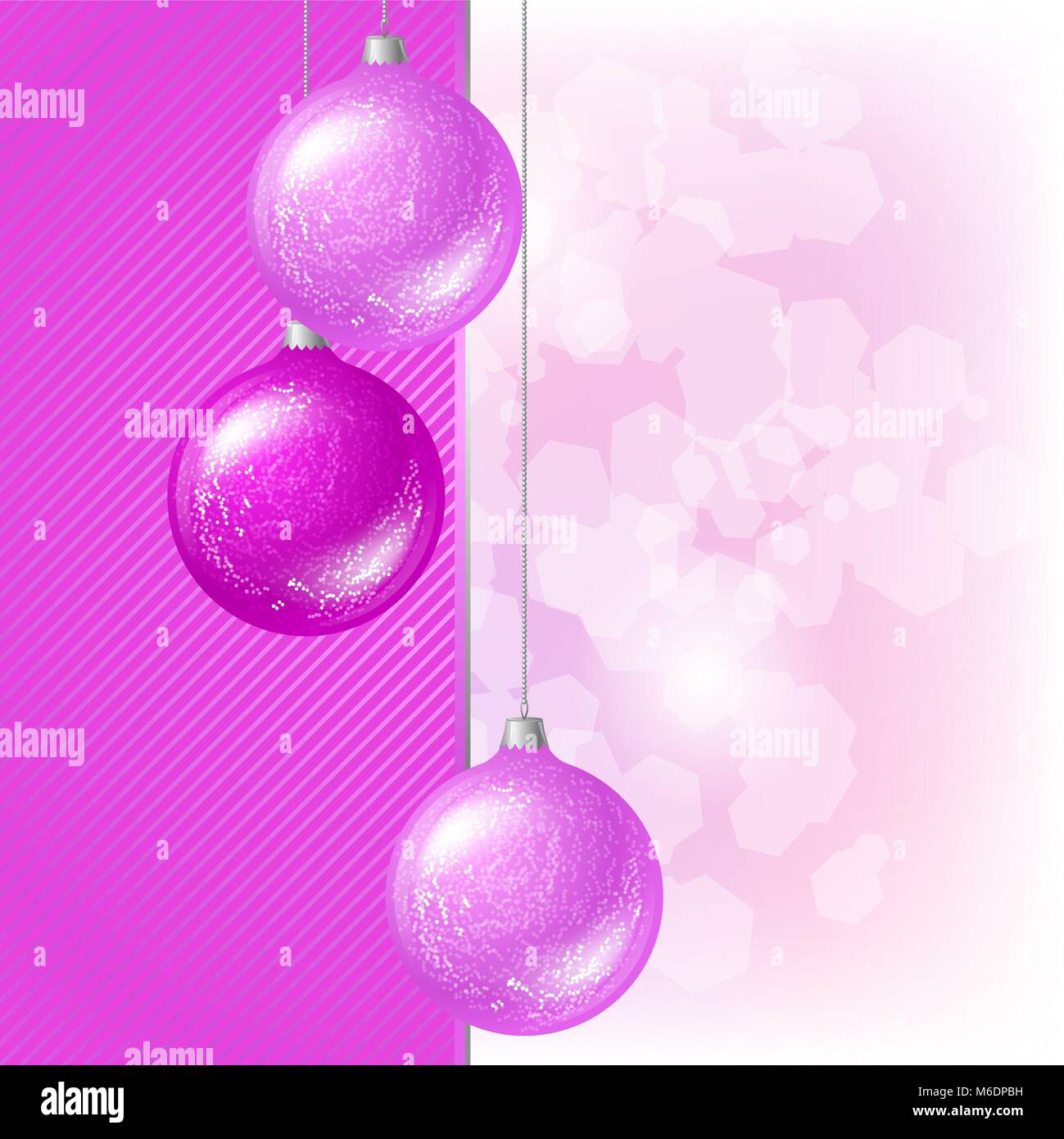 Merry Christmas vector background with glossy balls Stock Vector Image ...