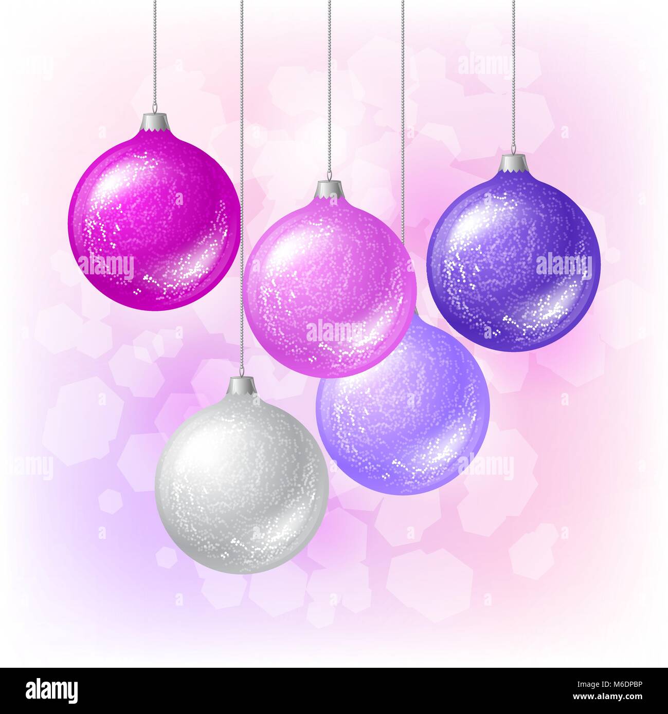 Merry Christmas vector background with glossy balls Stock Vector Image ...