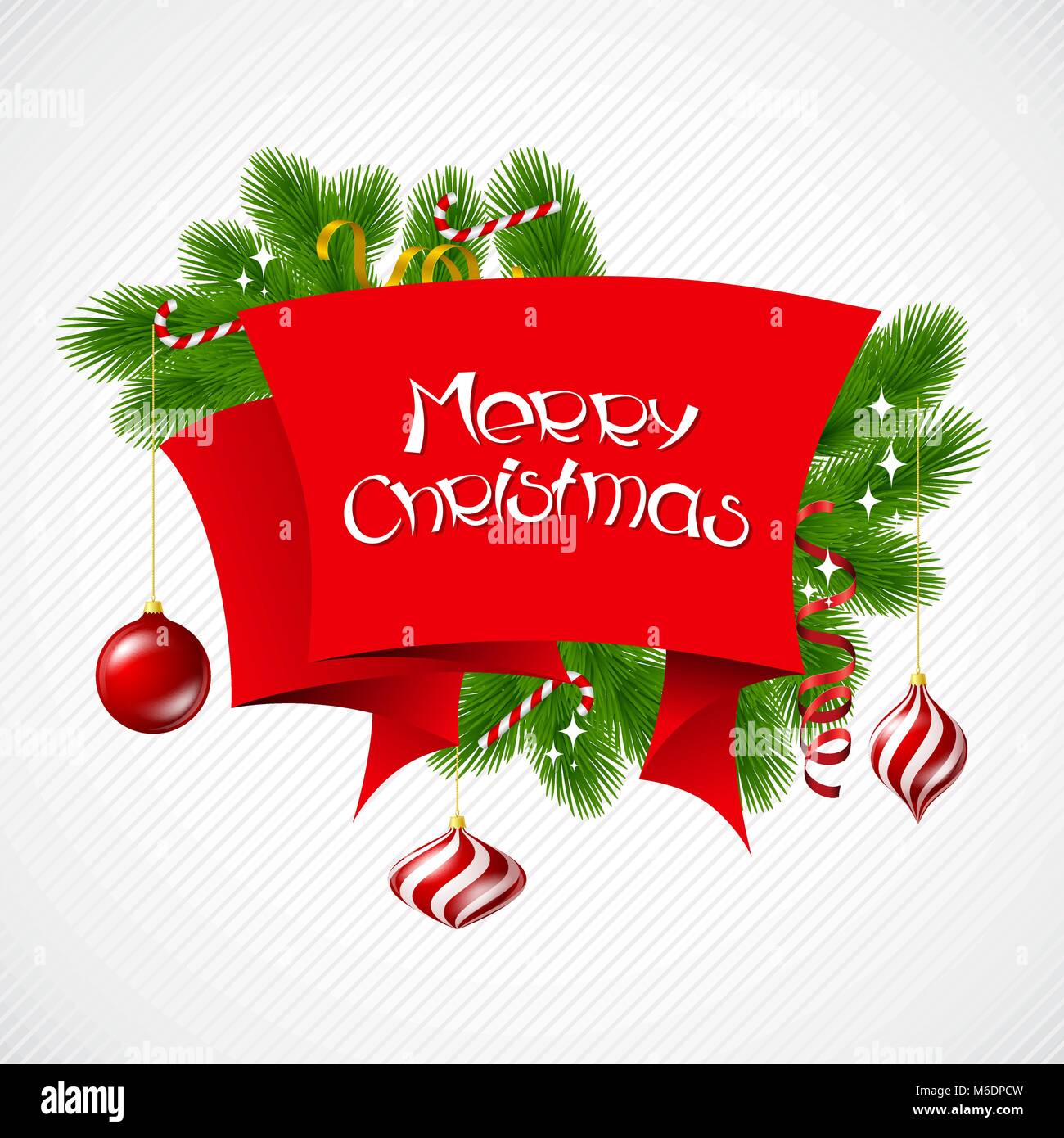 Merry Christmas vector background with glossy balls Stock Vector Image ...