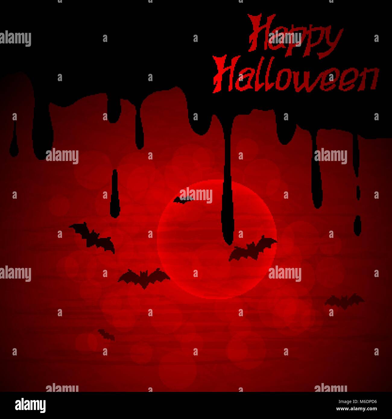 Halloween vector background with moon and bats Stock Vector Image & Art ...