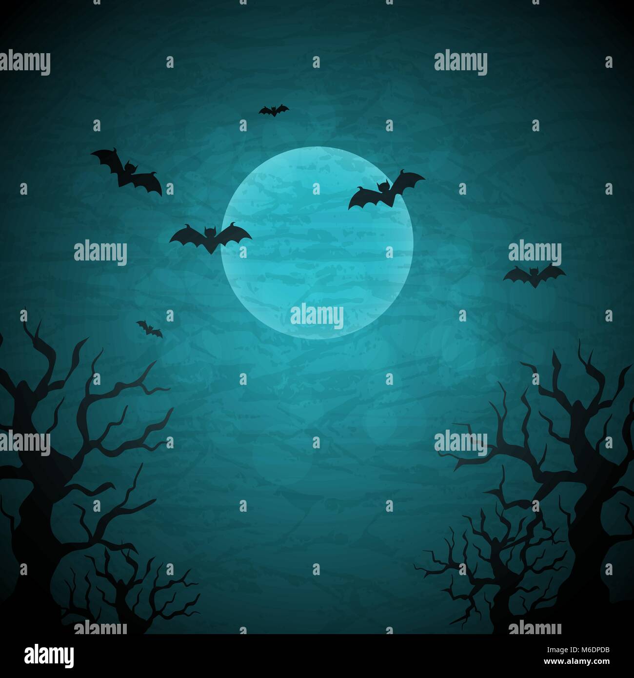 Halloween vector background with moon and bats Stock Vector Image & Art ...
