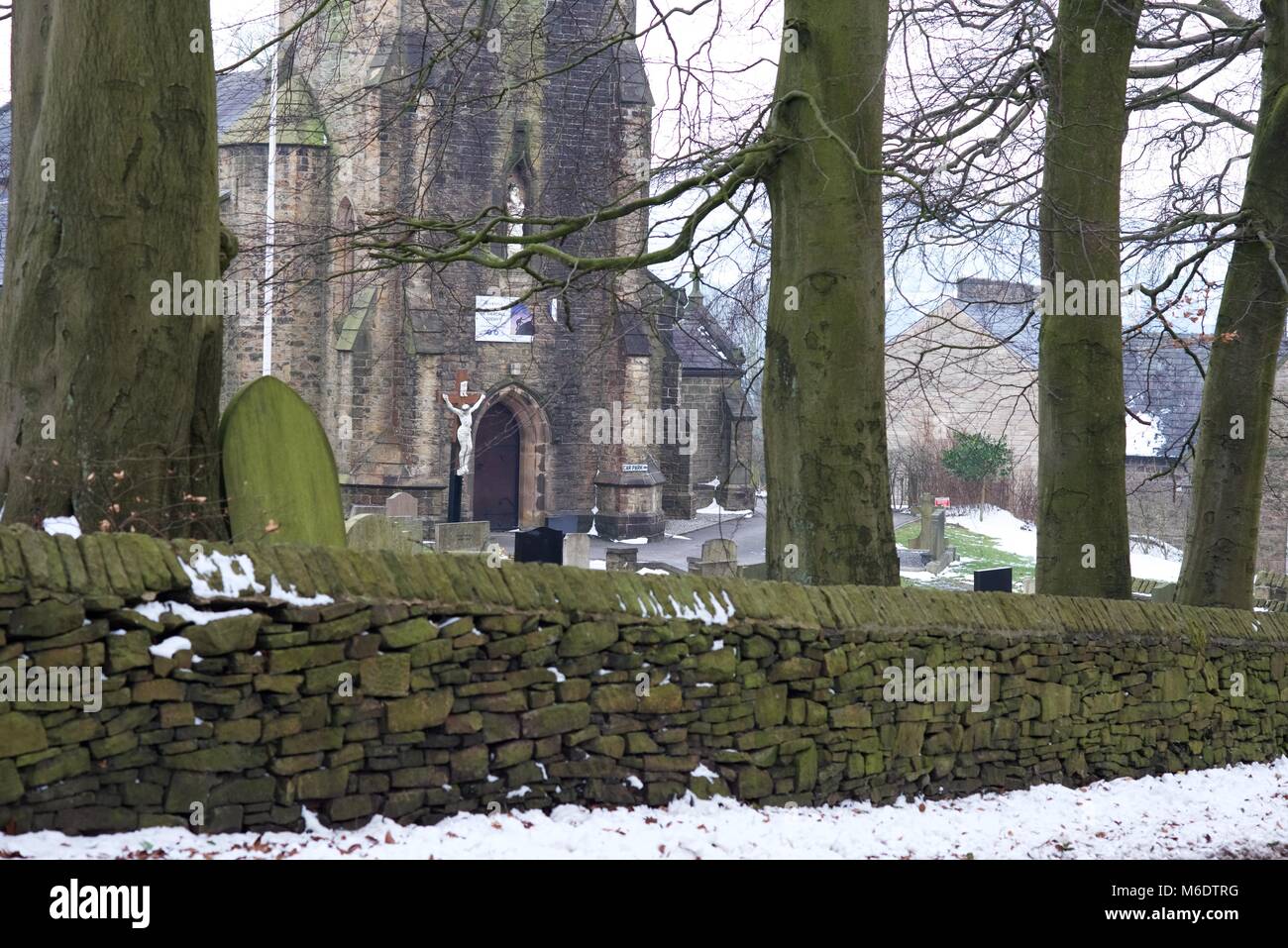 The Catholic Church of The Annunciation on St Mary's Road, New Mills Stock Photo Alamy
