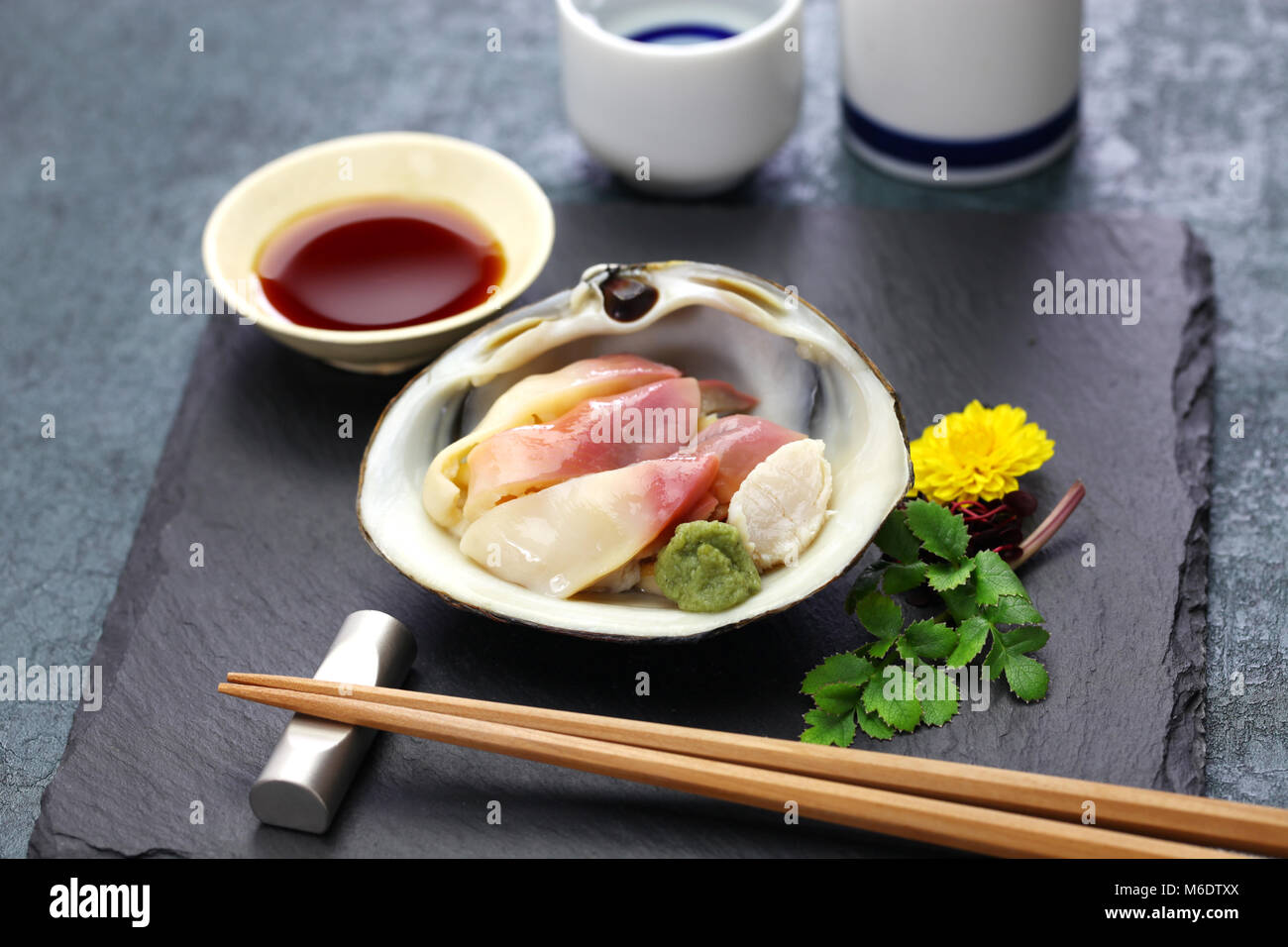 hokkigai (sakhalin surf clam) sashimi, japanese cuisine Stock Photo Alamy