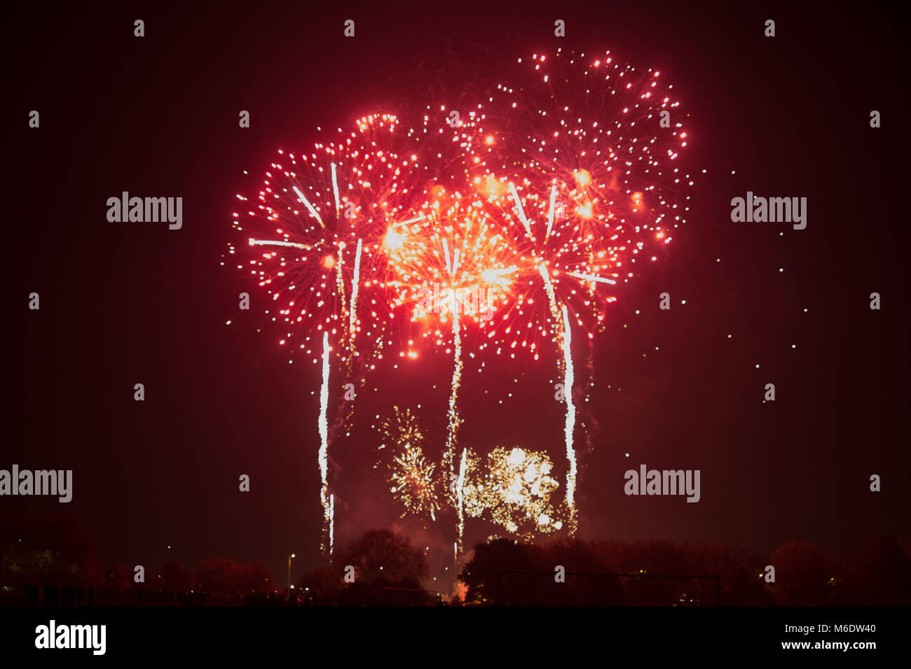 Fireworks at Wanstead Flats Stock Photo