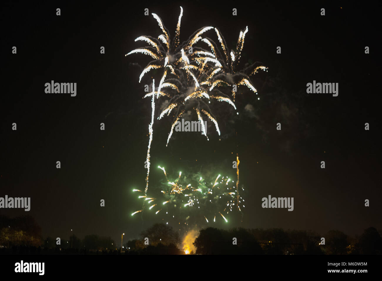 Fireworks at Wanstead Flats Stock Photo Alamy