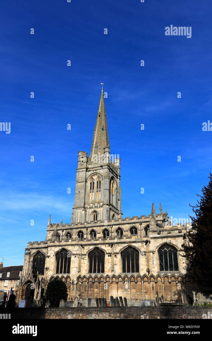 All Saints church, Red Lion Square, Georgian market town of Stamford, Lincolnshire County, England, UK Stock Photo