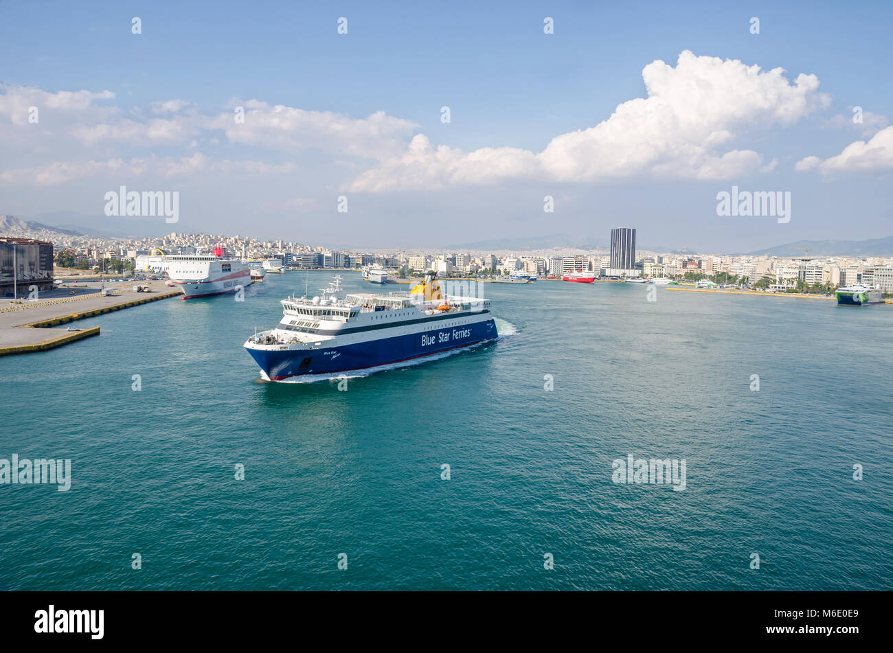 Port of Piraeus, Greece Mai 30, 2017 Panoramic view of Port of