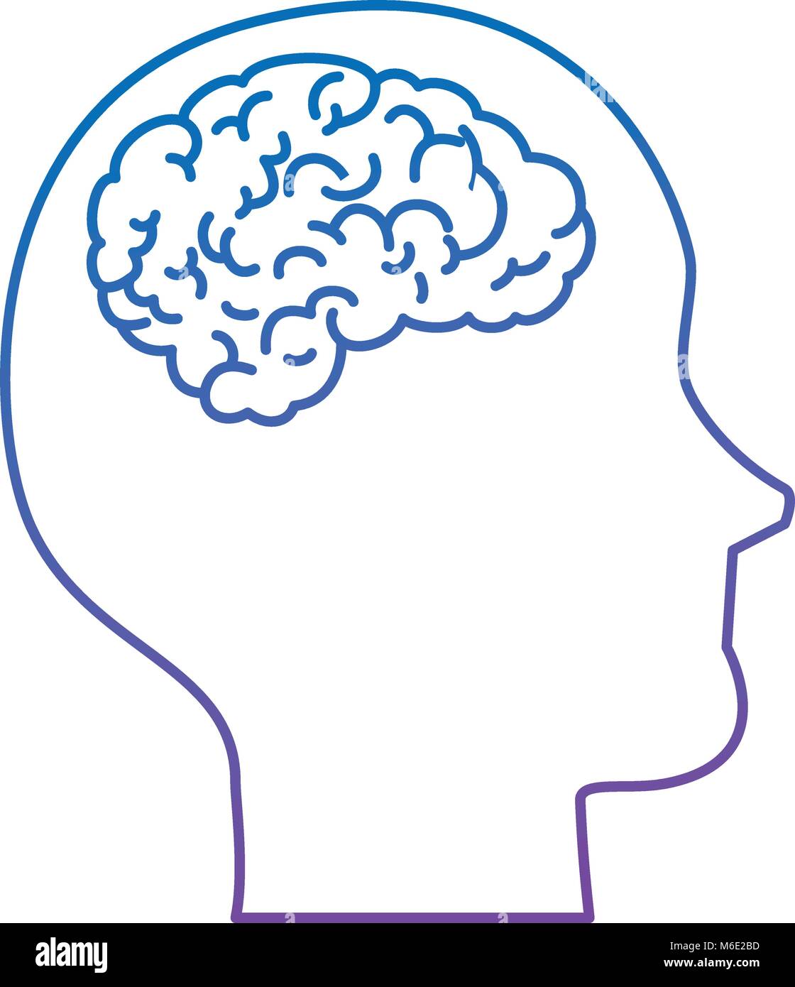 human profile with brain Stock Vector Image & Art - Alamy