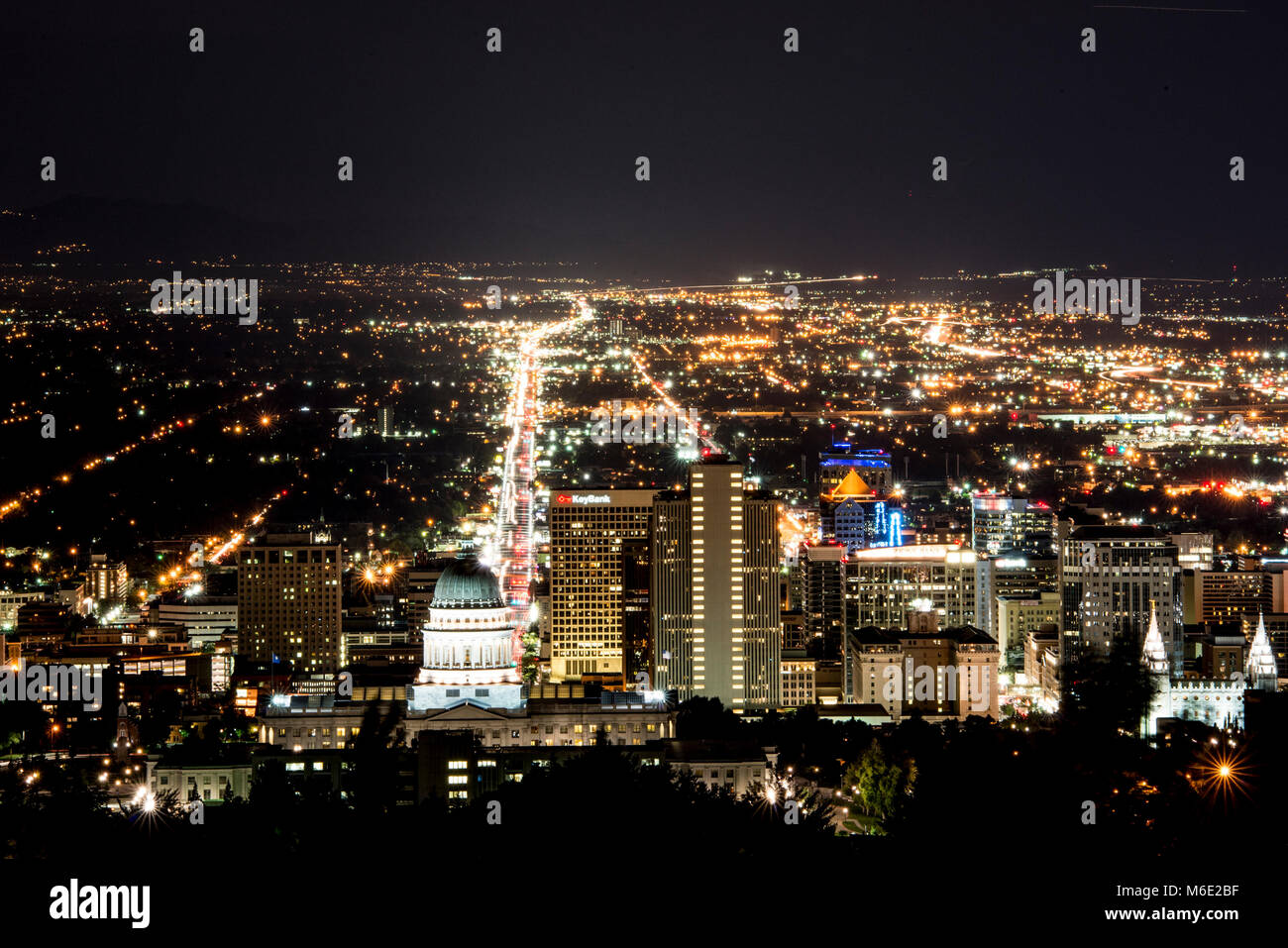 Vier of Salt Lake City From Ensign Peak Stock Photo