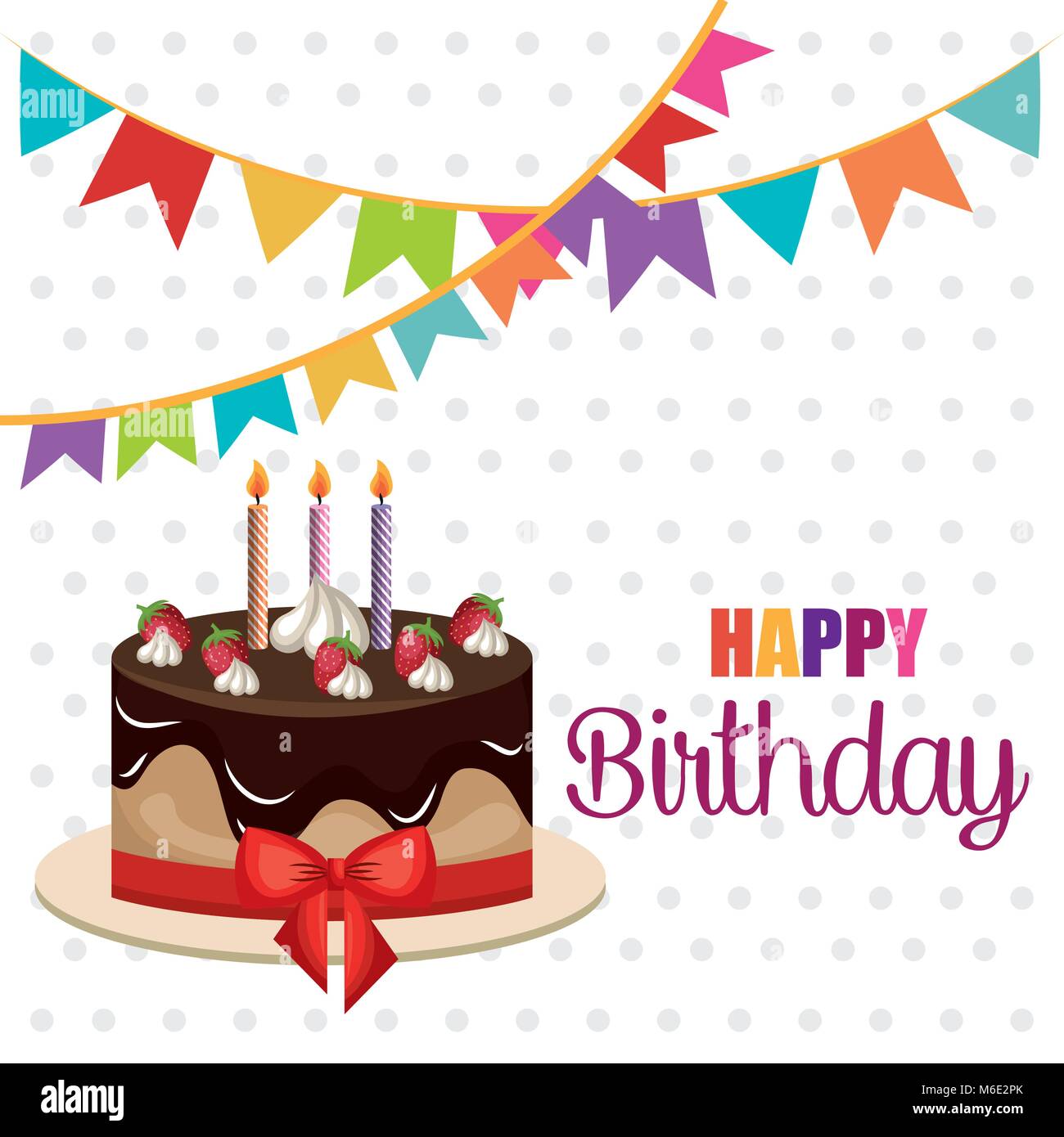 happy birthday card with sweet cake Stock Vector Image & Art - Alamy