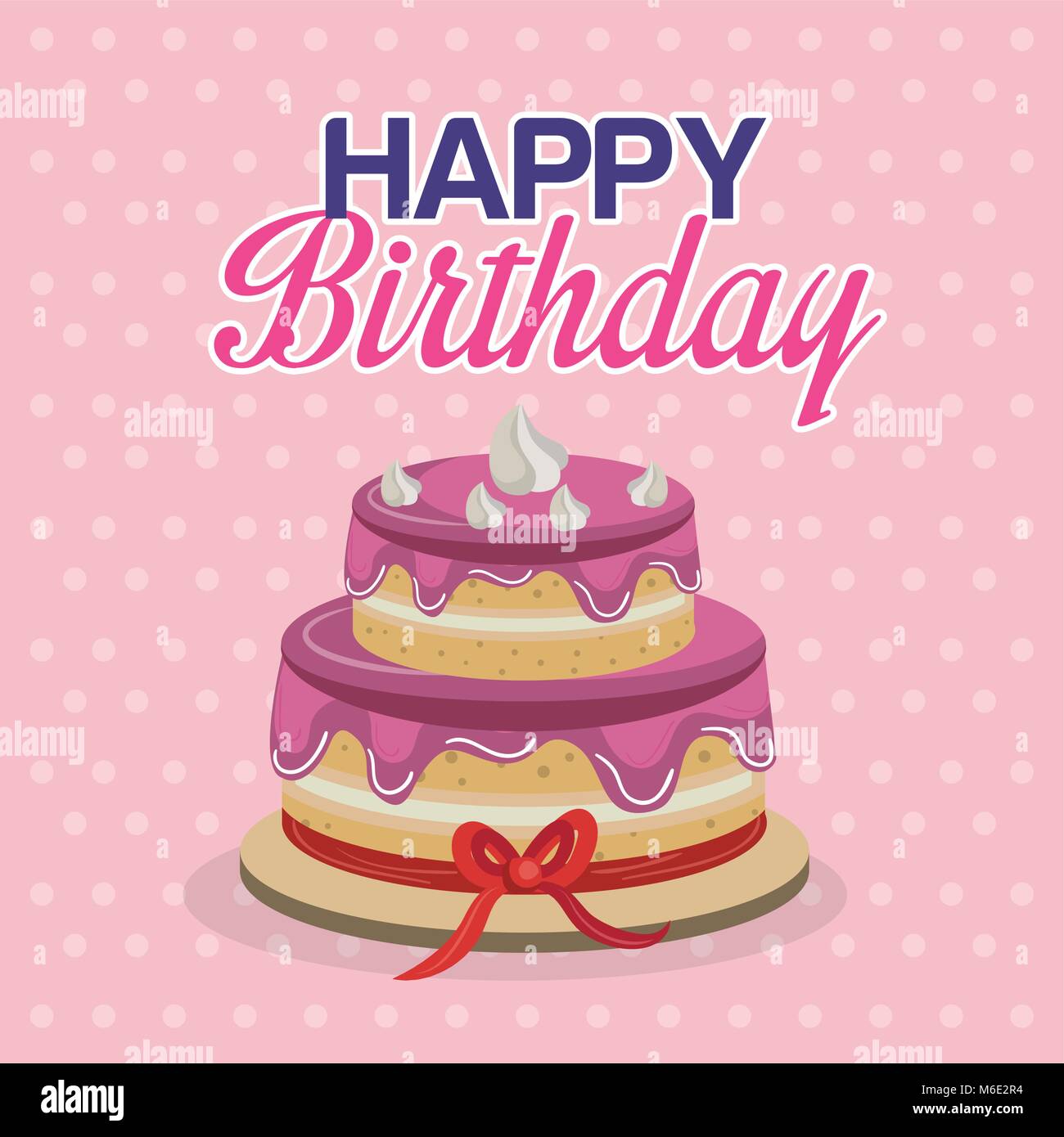 happy birthday card with sweet cake Stock Vector Image & Art - Alamy