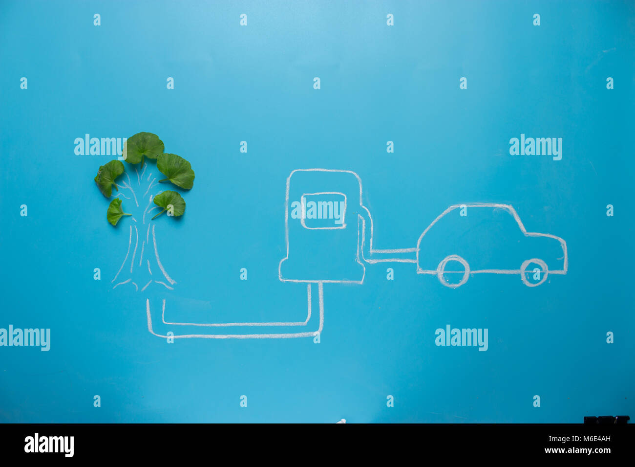 Eco fuel concept. green fuel station and car Stock Photo Alamy